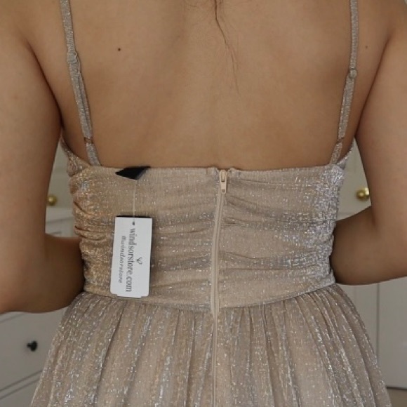 gorgeous champagne glittery prom dress - Picture 4 of 6